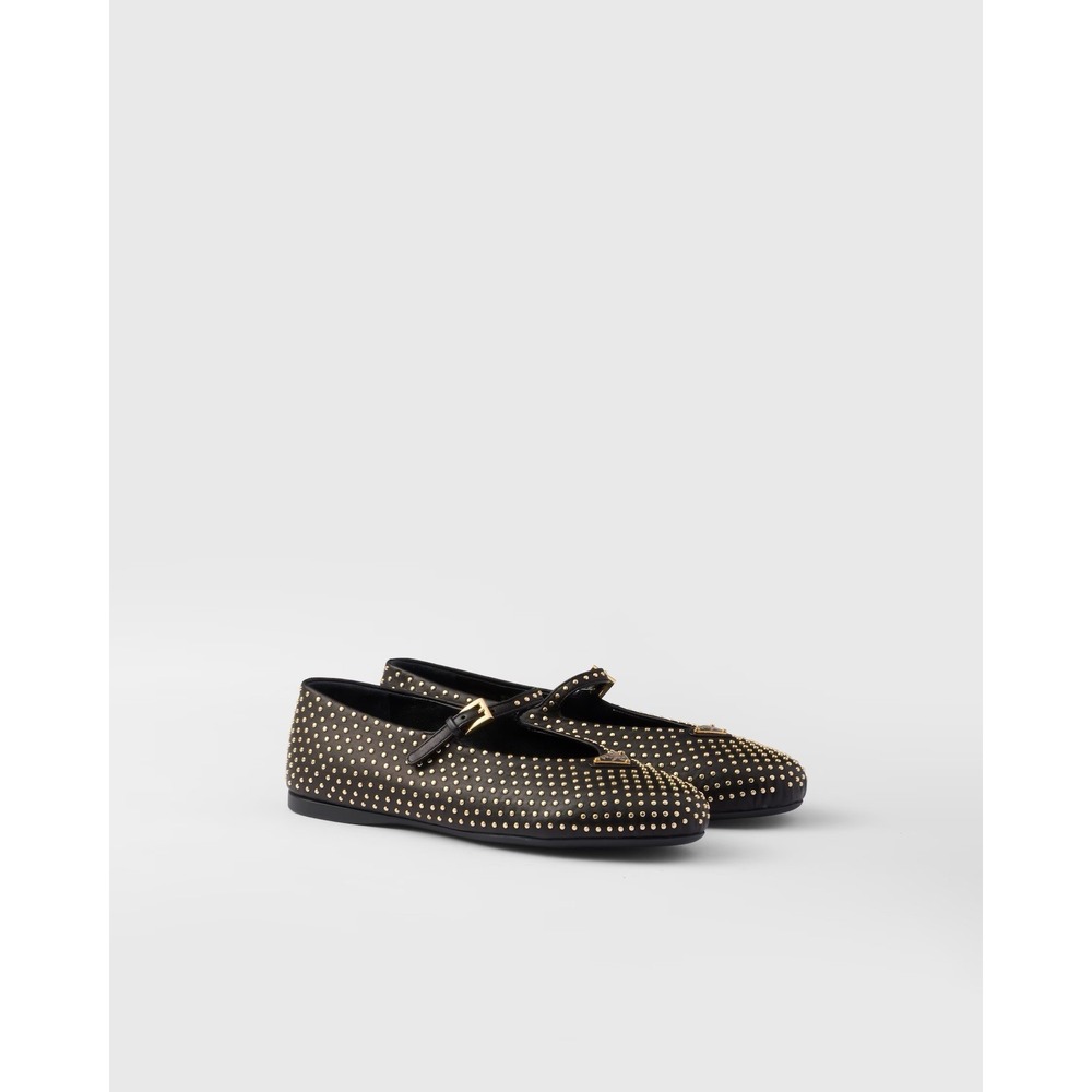 Prada Nappa leather ballerinas with studs RARE - Picture 4 of 4